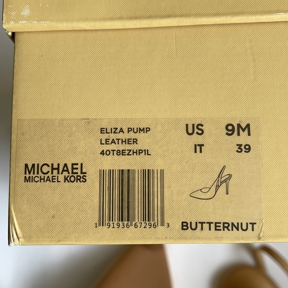 Michael Kors Eliza Pump Leather Butternut Sandals Size 9M - Picture 7 of 9